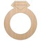 Jewelry Diamond Ring Unfinished Wood Shape Piece Cutout for DIY Craft Projects